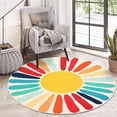 thumbnail image 4 of Ultra Soft Rainbow Sun Abstract Area Rug, Machine Washable Non-Slip Faux Wool Low Pile Modern Boho Rug for Living Room Bedroom Nursery, 4 of 6