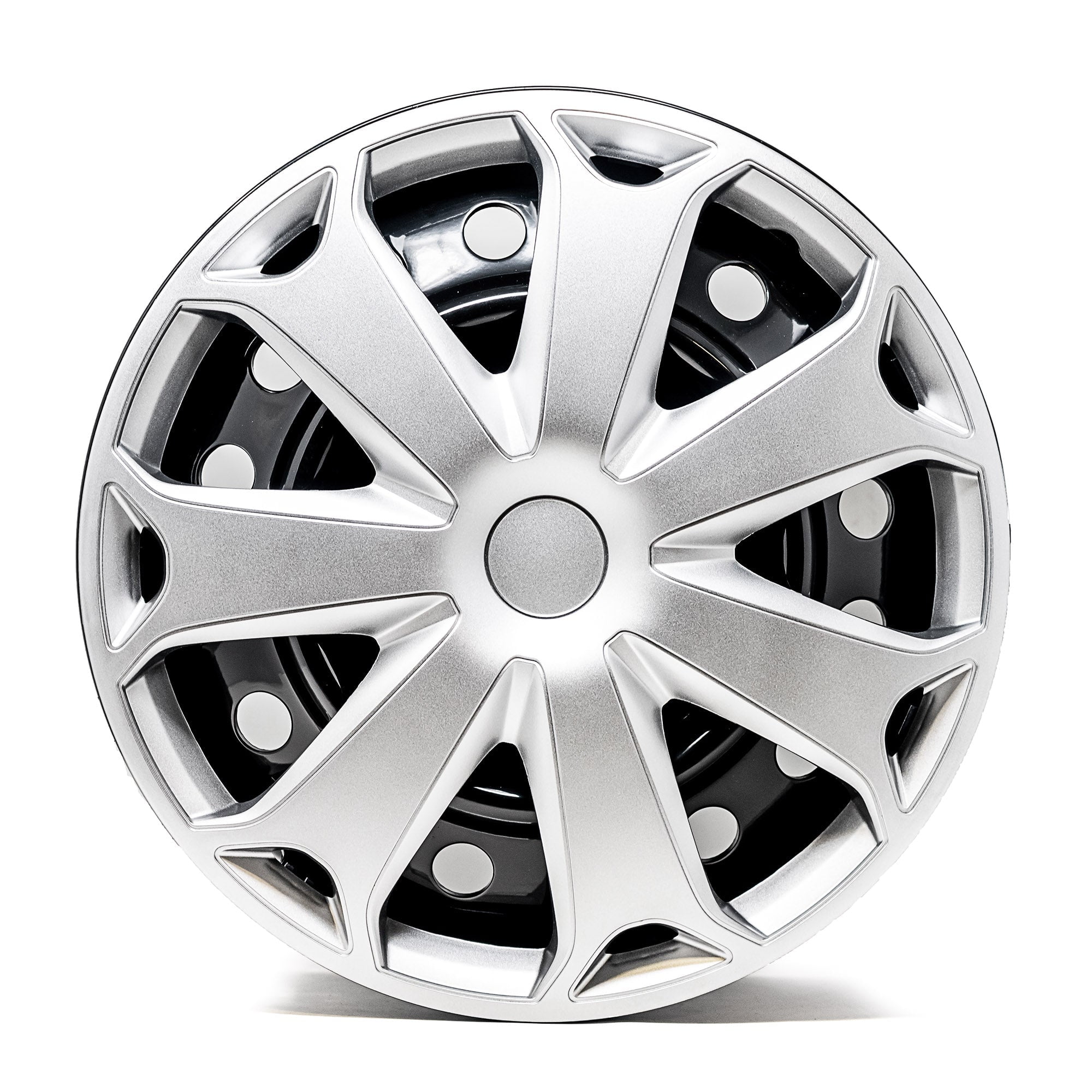 Alpena 16" Ivo Carbon, Silver, Set of 4, Model 58391, Fits Most Steel Wheels for Cars and SUV's