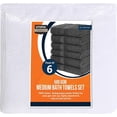 thumbnail image 6 of Utopia Towels 6 Pack Medium Bath Towel Set, 24 by 48 Inches, 500 GSM 100% Ring Spun Cotton, Lightweight and Highly Absorbent Quick Drying Premium Towels for Hotel, Spa and Bathroom, White, 6 of 7