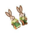 thumbnail image 1 of 2 Pieces Bunny Figurines Photo Props Straw Easter Rabbit Home Sculpture Decoration for Home, 1 of 8
