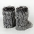 thumbnail image 4 of Gegefur Women's Faux fur Boot Furry Fluffy Short Snow Boot Mid-Calf Boots Warm Comfortable Outdoor Flat Shoes, 4 of 4