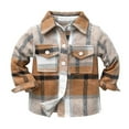 thumbnail image 1 of Camisa de franela SDJMa para niños pequeños, chaqueta a cuadros de manga larga con solapa y botones, camisas para niños y niñas, abrigos, tops de otoño, 1 of 4