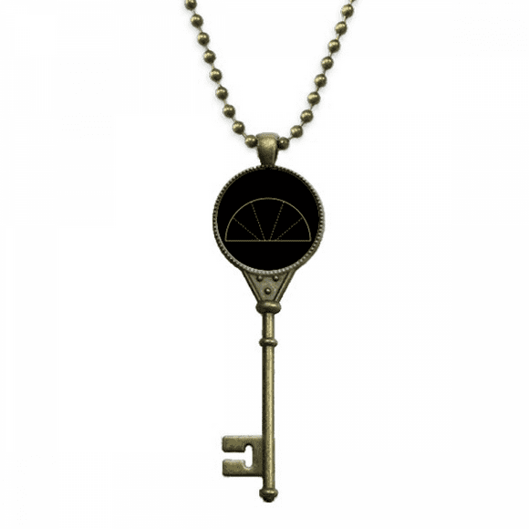 Sector Totem Geometry Symbol Key Necklace Pendant Tray Embellished Chain