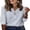 Blue Stripes, variant on 3/4 Length Sleeve V Neck Blouses for Women Dressy Casual Spring Summer Tops Business Casual Resort Wear