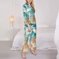 thumbnail image 3 of Fotbe Ocean Wave Crash Conjunto de Pijama de Manga Larga para Mujer con Estampado, Ropa de Dormir de 2 Piezas, Conjunto de Casa Suave y Cómodo con Bolsillos-Large, 3 of 7