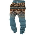 thumbnail image 1 of DPTALR Men Printing Drawstring Pockets Elasticated Trousers Cuffed Pants Full Lenght Pants, 1 of 4