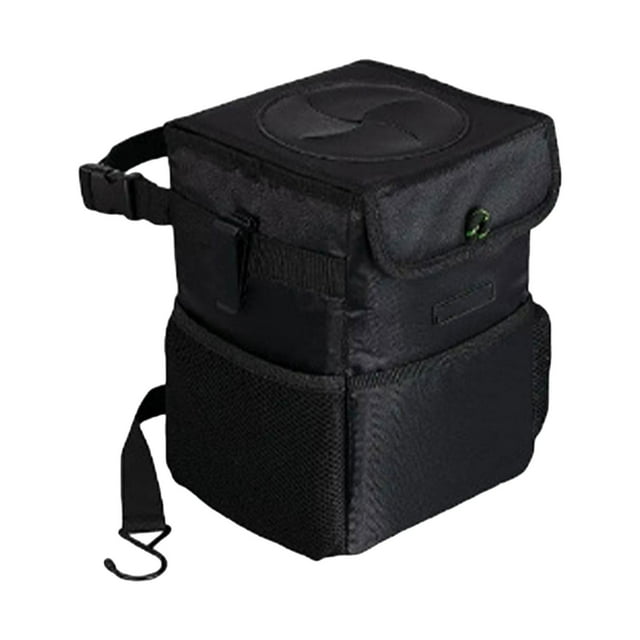 DOLITY Car Trash Can Automotive Accessory Easy to Install Leakproof Hanging Garbage Bin Black
