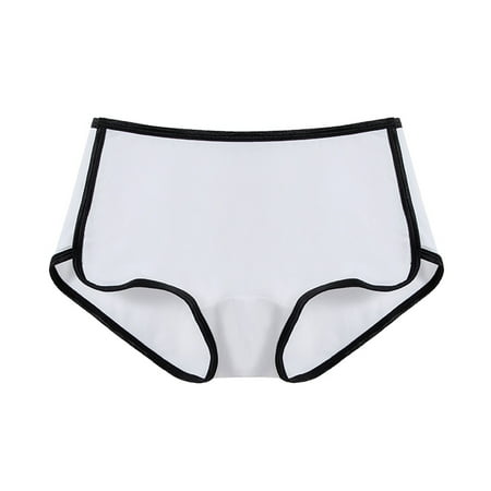 3 Packs Womens Underwear High Waisted Leak Proof Leak Proof Overnight Briefs Panties for Women M White