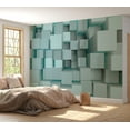 thumbnail image 3 of Tiptophomedecor Abstract Wallpaper Wall Mural - Blue Puzzle, 3 of 7