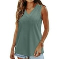 thumbnail image 3 of Womens Eyelet Tank Tops, Sleeveless Shirts for Women Summer Casual Loose Fit Hollow Solid Color V Neck Dressy Blouses, 3 of 6