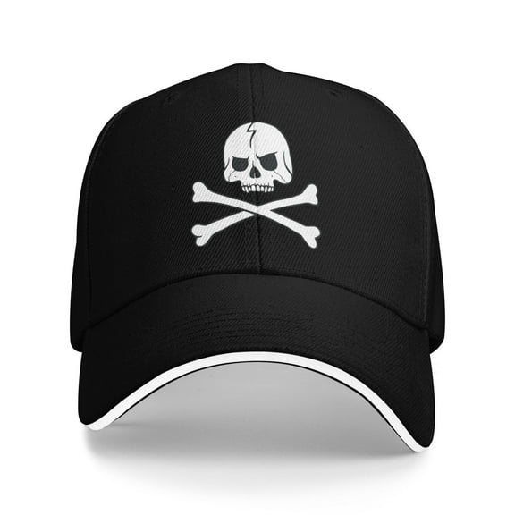 White Skull With Crossbones Unisex Adult Baseball Caps Adjustable Casquette Dad Hat Sandwich Cap Outdoors Headwear