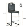 thumbnail image 4 of Black PU Barstool Set of 2 - Counter Height Chairs for Kitchen, Dining, and Cafe, 4 of 9