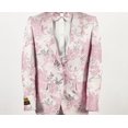 thumbnail image 2 of Mens 2 Button Pink, Silver, & White Floral Paisley Prom and Wedding Tuxedo By Alberto Nardoni Brand Designer, 2 of 3
