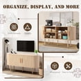 thumbnail image 5 of Haverchair 55" Storage Cabinet with Tambour Doors and Shelves, Fluted Sideboard Buffet Cabinet, Credenza Storage Cabinet for Living Room, Sideboard Accent Console Storage Cabinet for Entryway (Brown), 5 of 8