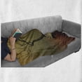 thumbnail image 6 of Fantasy Soft Flannel Fleece Throw Blanket, Tree over a Cliff and Flying Leaves Arid Country Precipice Drought, Cozy Plush for Indoor and Outdoor Use, 70" x 90", Sand Brown Cinnamon, by Ambesonne, 6 of 6