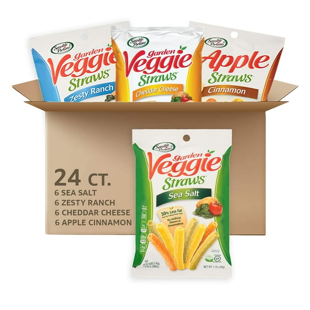 Sensible Portions Veggie Straws, Snack Size Variety Pack, Sea Salt, Ranch, Cheddar, Apple