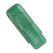 LaMaz Cigar Case Holder Soft Leather Portable Wear Resistant Vintage Cigar Humidor for Birthday Green