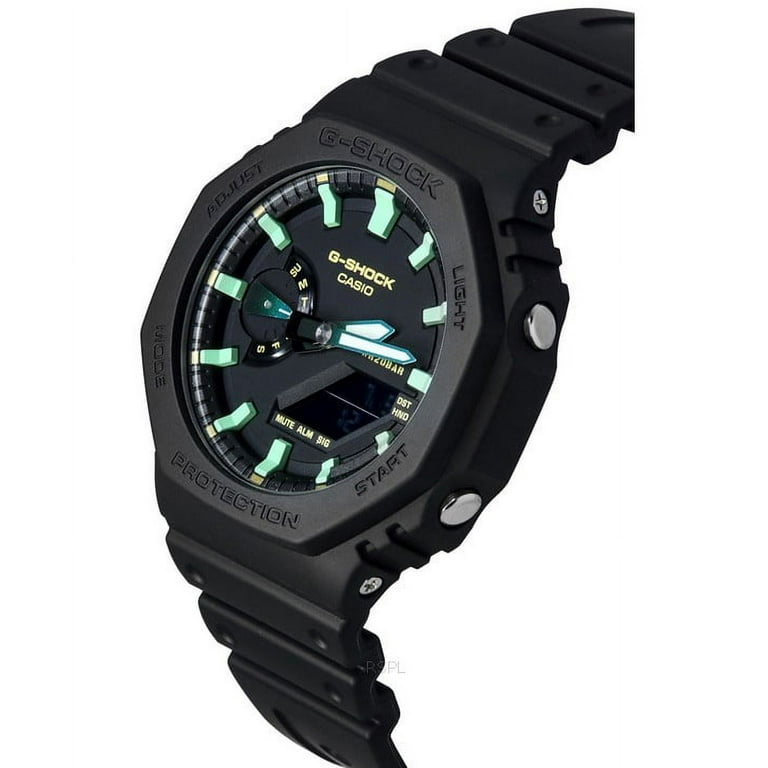 Watch G-Shock Black Strap GA-2100RC-1A Digital Resin Men\'s Dial Analog Casio 200M Quartz