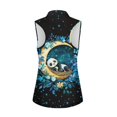 thumbnail image 2 of Whosucclay Panda Moon Nest Golf Vest for Women, Dry-Fit Half Zip for Exercise Outdoor, Elastic Casual Workout Tank Tops, 2 of 7