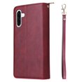 thumbnail image 3 of For Samsung Galaxy A57 5G Wallet Phone Case With 9 Card Holder Zipper Pocket, Magnetic Closure Premium PU Leather Flip Case With Wrist Strap,Wine red,For Galaxy A57 5G, 3 of 10