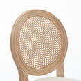thumbnail image 4 of Noble House Solid Wood Kitchen Bar Stools with Cushion Seat and Rattan Back for Bar Counter, Beige & Natural, Set of 2, 4 of 11