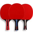 thumbnail image 1 of Juego de raquetas de tenis de mesa negras, 2 raquetas y 3 pelotas, raquetas horizontales, raquetas rectas, raquetas de tenis de mesa, 1 of 1