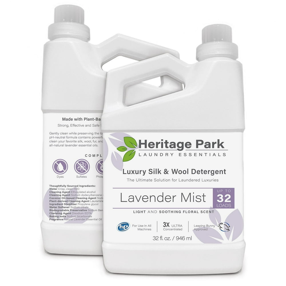 Heritage Park Silk & Wool Detergent All Natural Lavender Mist Scent Safe for Natural Fabrics