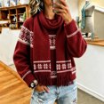 thumbnail image 2 of LUVDA Fair Isle Knit Scarf for Women Fringe Warm for Fall Winter, 2 of 5