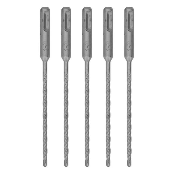 5 brocas para martillo rotatorio de 160 mm de longitud, 2 flautas, autocentrantes, con punta de carburo, para ladrillo, piedra y hormigón, 5 mm/0,2 pulgadas.