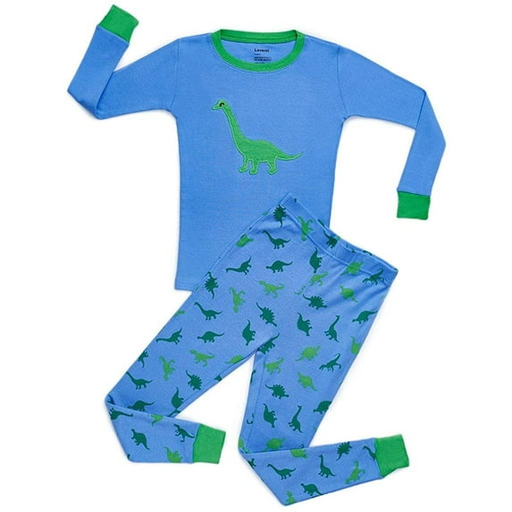Leveret "Dinosaur" 2 Piece Pajama 100% Cotton (Size 12M-14 Years)