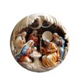 thumbnail image 5 of Jiaroswwei Christmas Nativity Decoration 3D Effect Print Acrylic Reusable Indoor Outdoor Xmas Tree Round Birth of Jesus Savior Hanging Ornament Pendant Festival Gift, 5 of 8