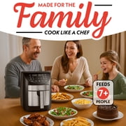 Gourmia 7 QT Air Fryer, 10 Presets, FryForce 360°, Digital, Stainless Steel