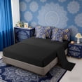 thumbnail image 5 of Erosebridal Navy Gold Paisley Twin Bedding Sets, Hippie Bohemian Bedding Comforter Set, Black Reversible 7pcs, 5 of 6