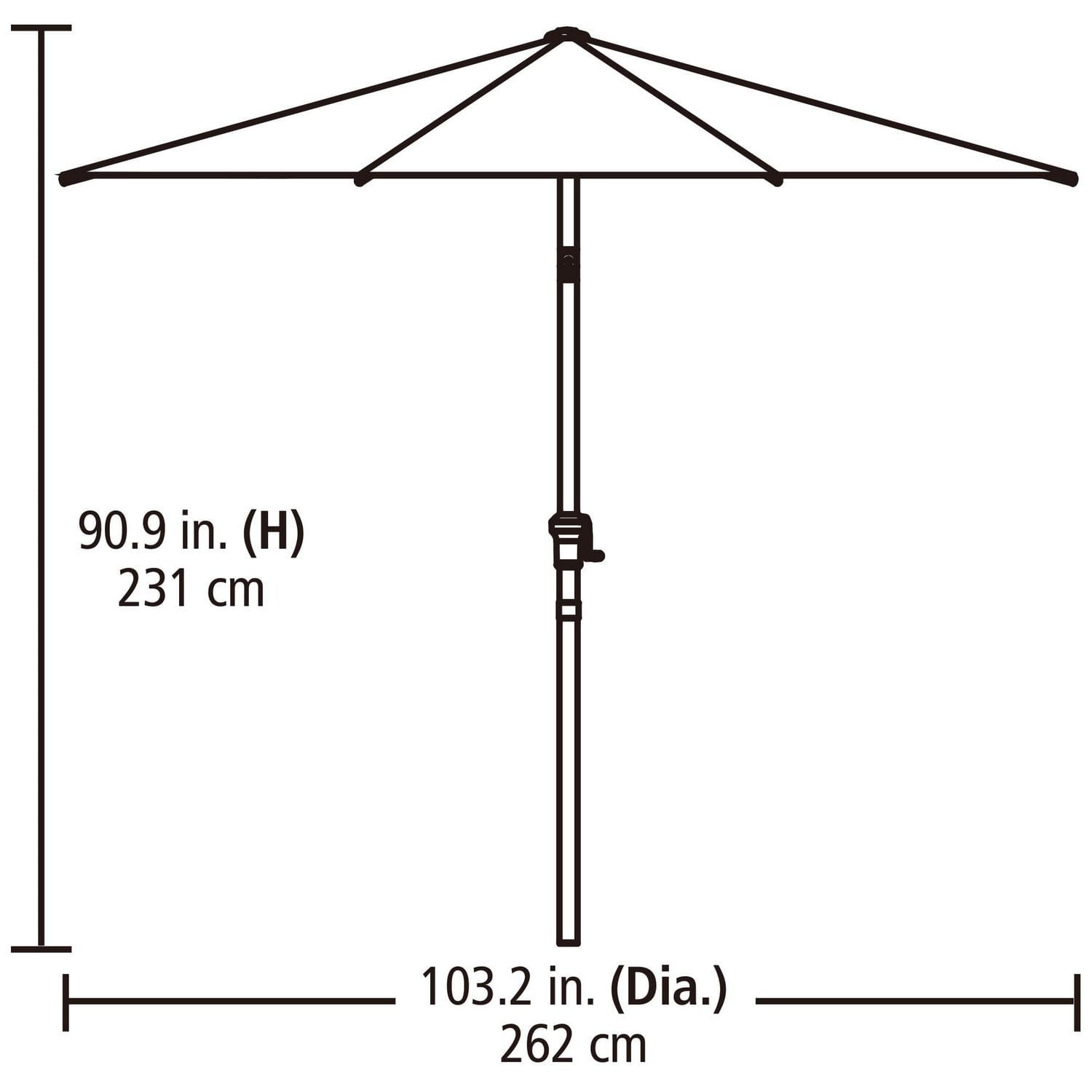 Parasol de marché rond pour patio de 2,7 m HOMETRENDS