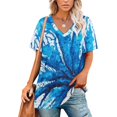 Aqua Flower Zipper Sexy T Shirt Casual Tops Hollow Pullover Ladies Top