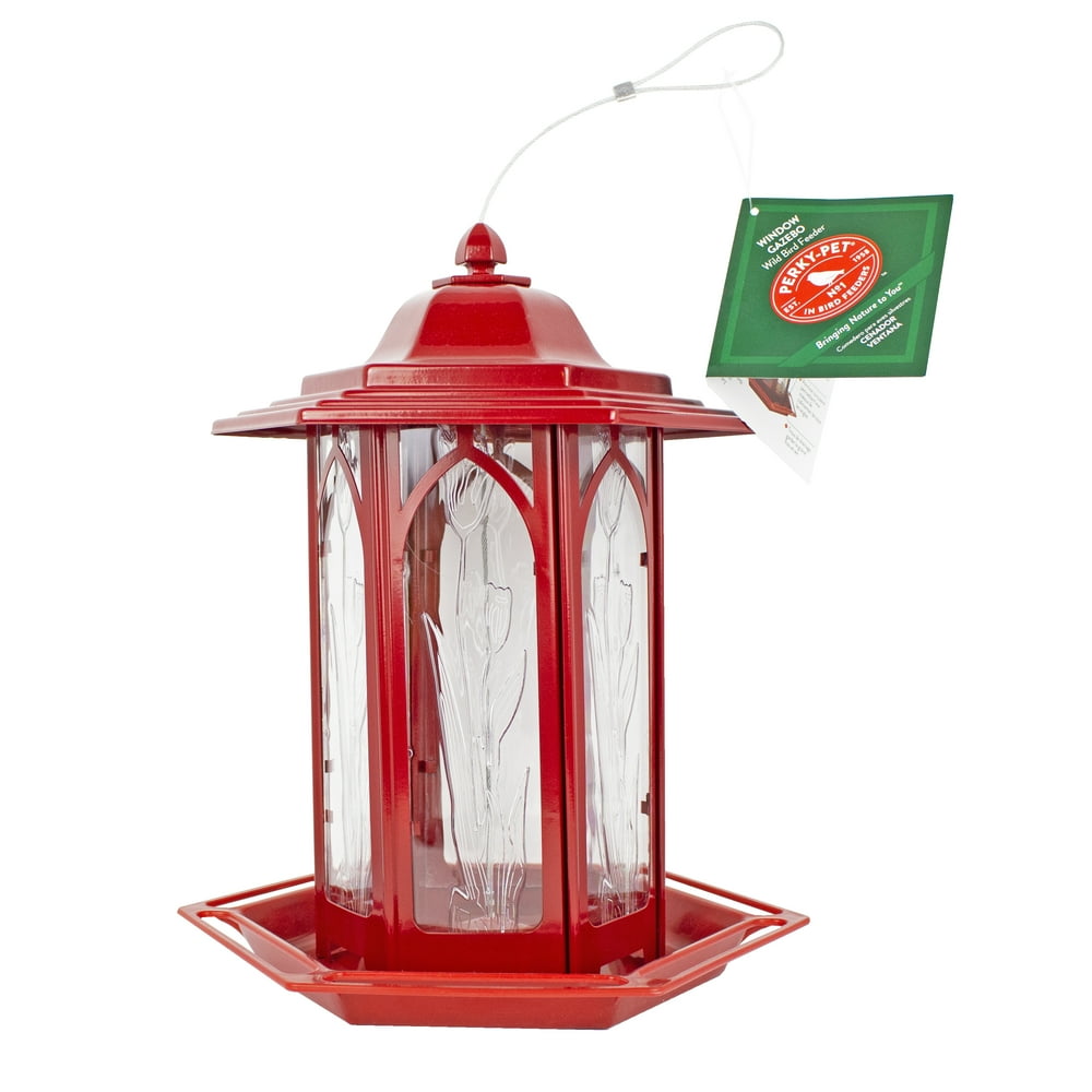 PerkyPet Brick Red Gazebo Wild Bird Feeder 3.5 lb Capacity Walmart