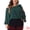 Dark Green, variant on Women's Plus Cold Shoulder Tie Long Sleeve Blouse 3X Beige