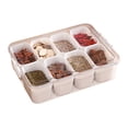 thumbnail image 2 of Large Snack Box with Lid Divided Serving Tray Clear Organizer for Candy Building Blocks Nuts Snacks with 8 Compartments Portable Charcuterie Container for Storage And Display Snack Platters-White, 2 of 9
