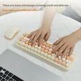 thumbnail image 4 of yeacher Mofii Clavier et Souris Rétro Sans Fil Combo, 2,4G Plug & Play, Design Compact à 68 Touches, Souris à 3 DPI Réglables, Légère et Portable, Compatible avec Windows (Piles Non Incluses), 4 of 6