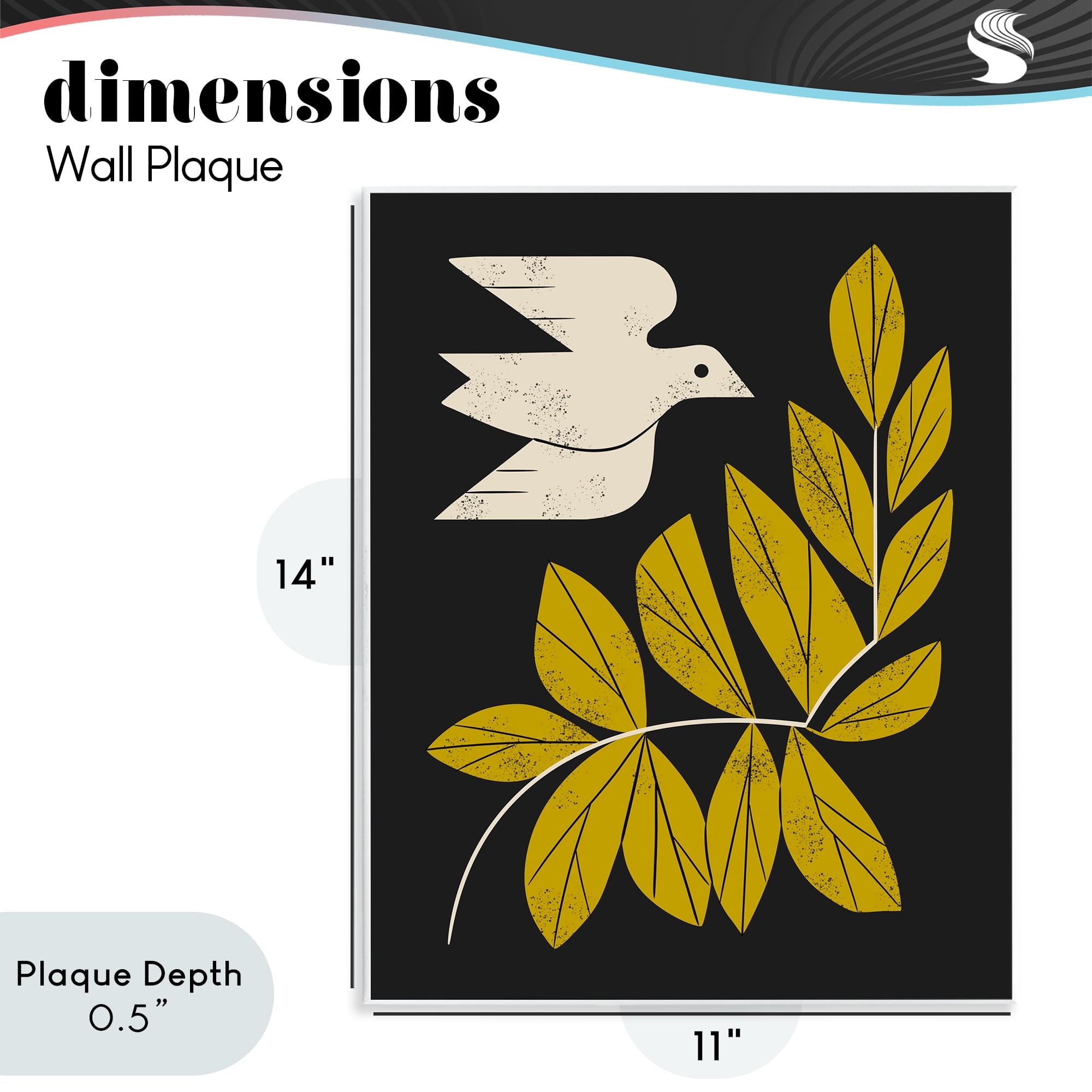Stupell Industries Midcentury Dove & Branch Wall Plaque Art, design by Renea L. Thull