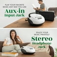 thumbnail image 5 of Open Box tyler Portable CD Player Boombox with Bluetooth, FM Radio, USB Input, Stereo Sound, White, 5 of 9