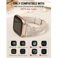 thumbnail image 2 of TOYOUTHS Leather Bands Compatible with Versa 2/Versa/Versa Lite Band Women, Dressy Slim Thin Leather Strap with D-Shaped Diamonds Metal Buckle Luxury Bracelet for Versa 2 Smart Watch, 2 of 6