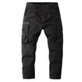 thumbnail image 2 of Htigea Mens Cargo Pants Drawstring Comfort Fit Pants Stretch Elastic Waist Hiking Pants Outdoor Casual Pants with Pockets M-6XL, 2 of 8