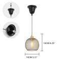 thumbnail image 3 of KAYYELAMP 3.2ft Adjustable Cord E26 Connection Replacement Pendant E12 Mini Brass Base Black Hollow Rounded Shade Retro Hanging Light for Kitchen Farmhouse 1 Pcs(No Bulb), 3 of 7