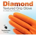 thumbnail image 4 of Raxwell Disposable Orange Nitrile Gloves 8.5-mil Heavy Duty Puncture Resistant Diamond Grip Work Gloves, Large, 1000 Pack, 4 of 6