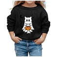thumbnail image 2 of Weebloom Halloween Boys Girls Sweatshirt For Kids Ghost Pumpkin Graphic Cute Crewneck Sweatshirt Soft Casual Pullover Long Sleeve Tops For Youth Fall Winter Outfit Black 9-10 Years, 2 of 4
