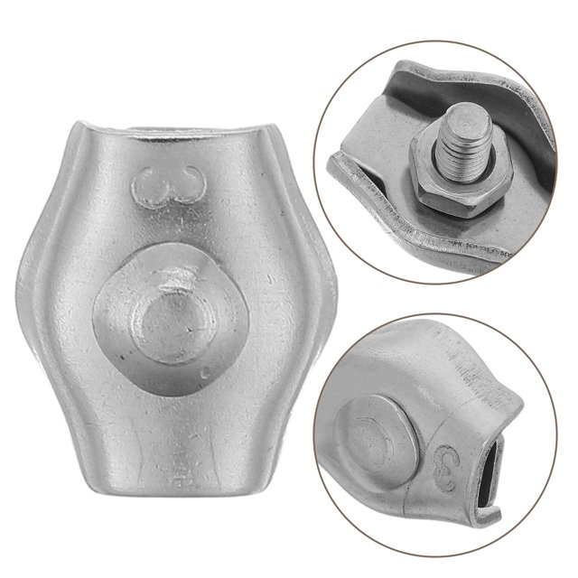Moluckfu 30Ud Abrazaderas De Acero Para Cuerda Con Doble Uso En Construcción Y Exterior Color Plata