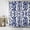 Navy Blue White, variant on Shower Curtain Retro Flower Pattern Shower Curtains for Bathroom Decor, Waterproof Polyester Shower Curtain Set with Hooks, Extra Long 72" x 78" White Background