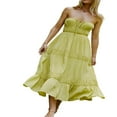 thumbnail image 3 of Robes Longues d'Été pour Femmes à Bretelles Spaghetti, Dos Nu, Robe Maxi à Étages, 3 of 6