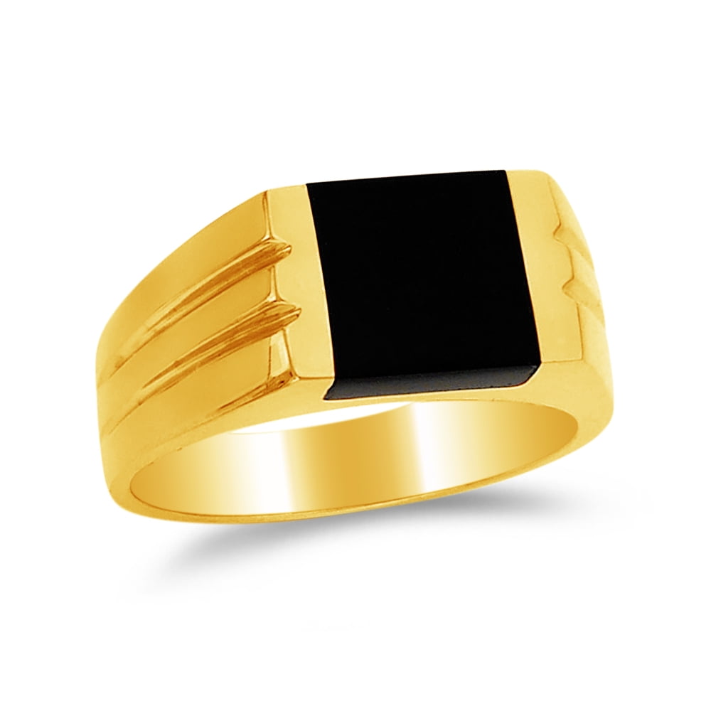 14k Yellow Gold Black Onyx Men's Ring , Size 11.5